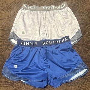 Simply Southern Women's Athletic Shorts - Blue and Gray